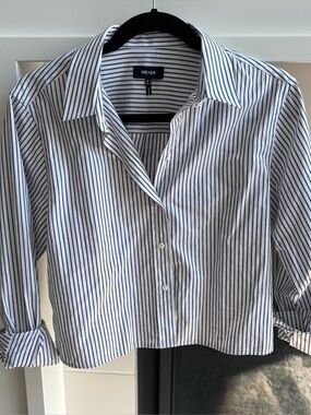 ME+EM White Shirt with Black Pinstripes